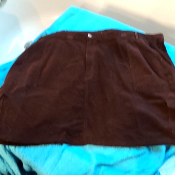 Rich Chocolate Corduroy Mini Skirt - Picture 2 of 8